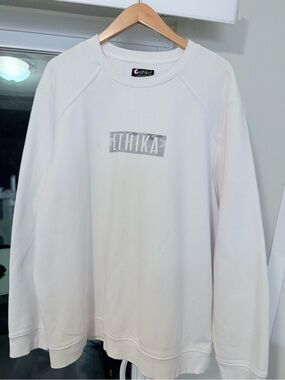 ethika Cream Crewneck Sweatshirt with Subtle Logo